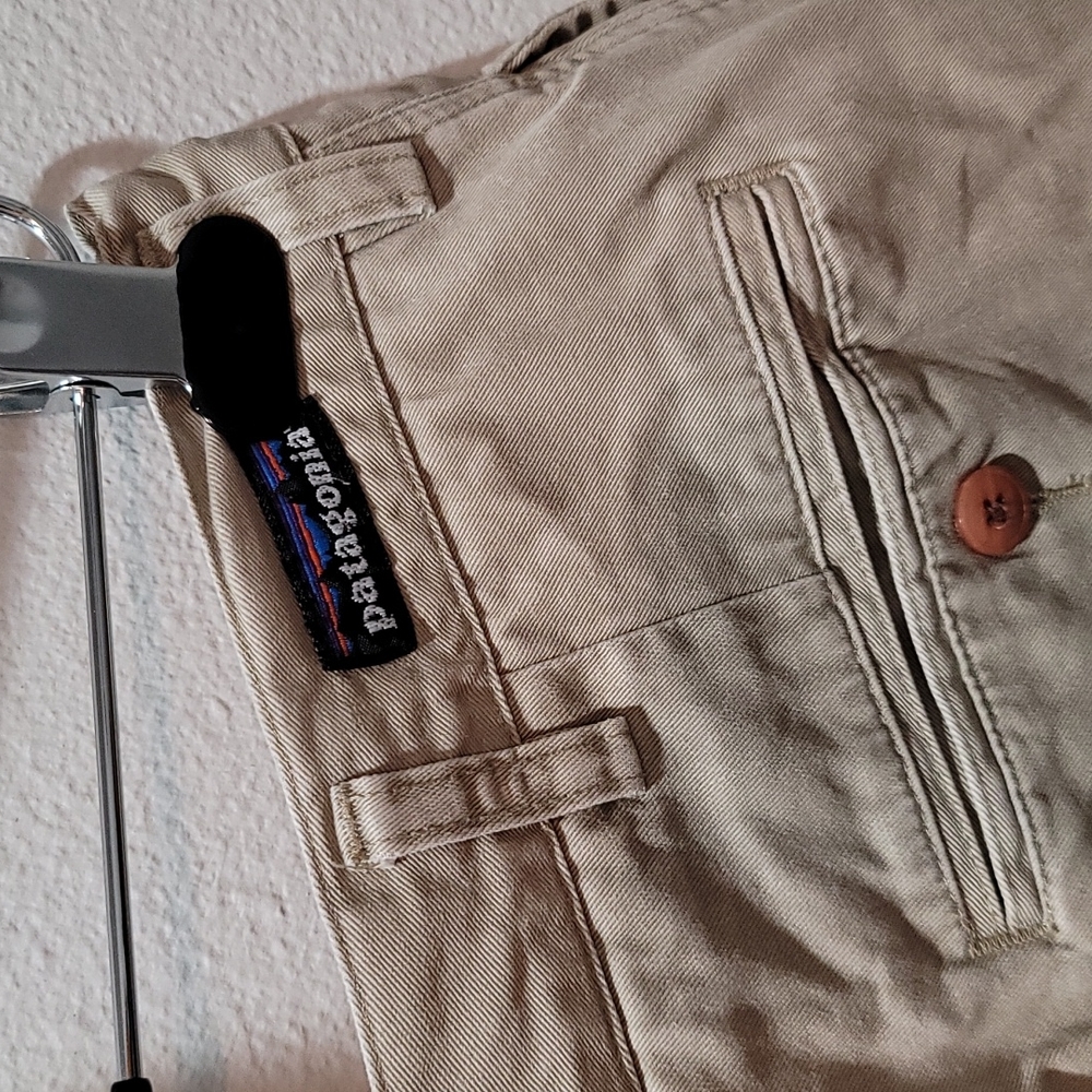 patagonia High Waist Khaki Chino Shorts Vintage 90's Casual Gorpcore Men's 34 - Picture 7 of 13